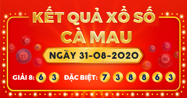 Kết quả xổ số Cà Mau ngày 31/8/2020